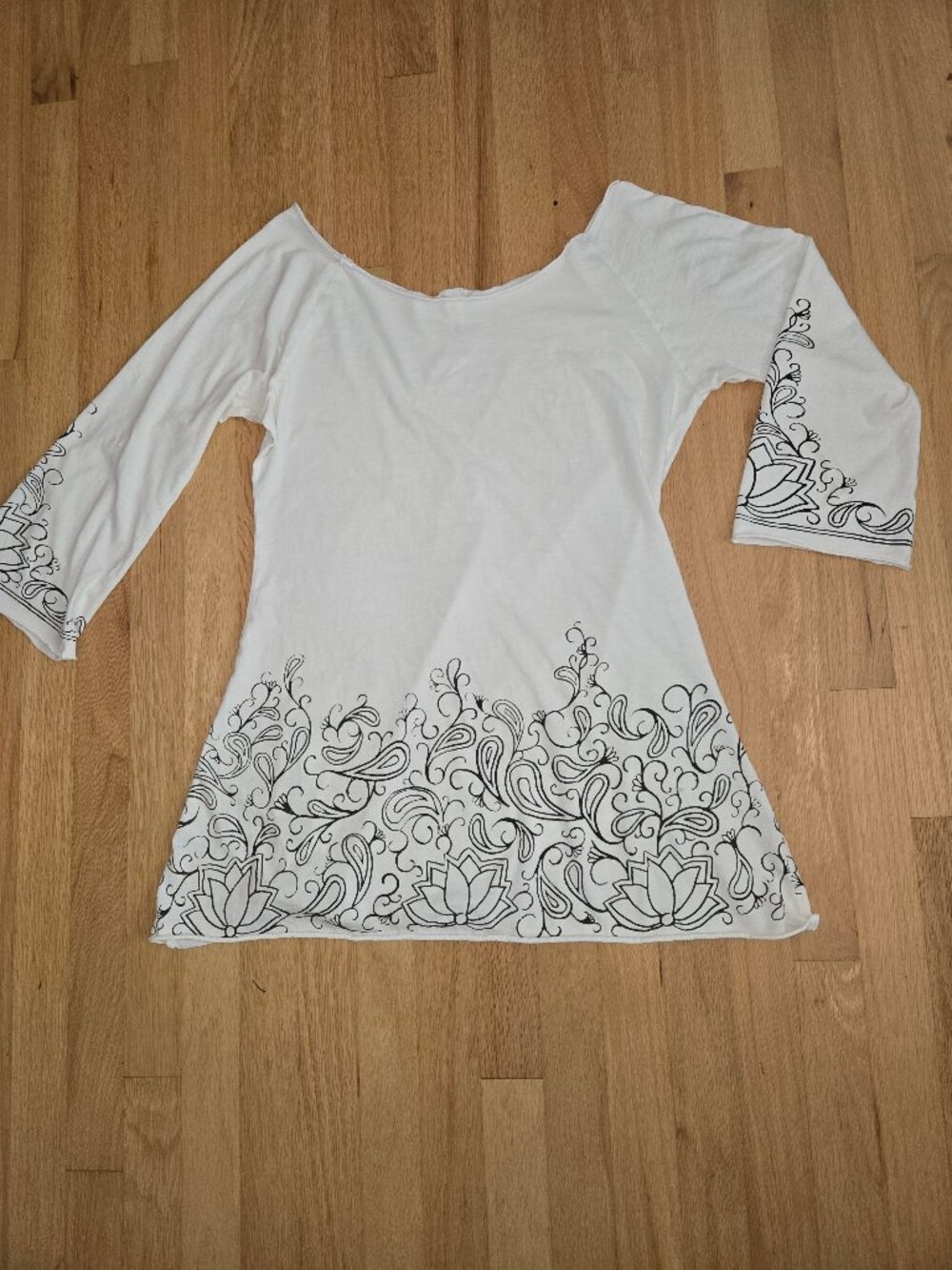 Lucy Tunic Tee Embellished with Lotus & Paisley